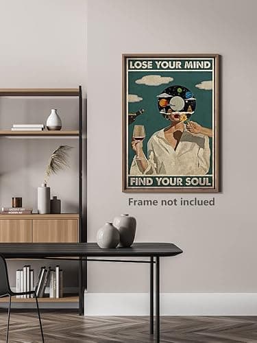 Vintage Lose Your Mind Find Your Soul Poster Mental Health Inspirational Quote Canvas Wall Art Aesthetic Posters Music Girl Print Painting Abstract Wall Decor for Bed Room Bathroom 12x16in Unframed thumbnail 5
