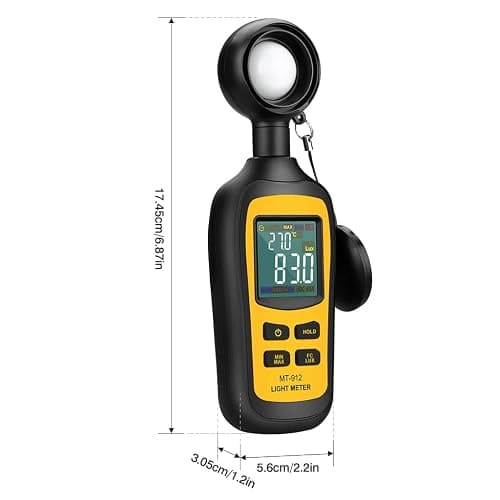 Light Meter Digital Illuminance Meter Handheld Ambient Temperature Measurer, Range up to 200,000 Lux, Luxmeter with 4 Digit Color LCD Screen thumbnail 2