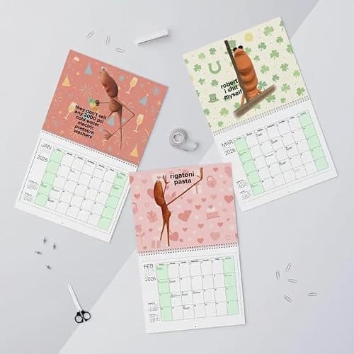 Marcus the Worm 2026 Wall Calendar, Funny VR Chat Meme Gift, Holiday Planner,Robert the Bug,Robert The Worm Hanging Wall Calendar, Perfect for Home or Office thumbnail 2