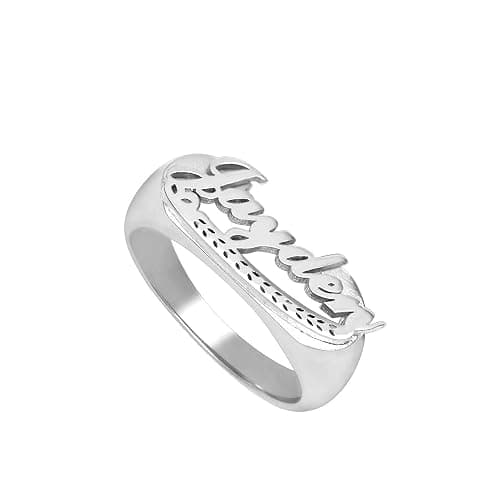 RESVIVI Personalized Name Ring Custom Nameplate Band Rings High Polish Tarnish Resistant Jewelry Gifts for Mother Women - Image 1