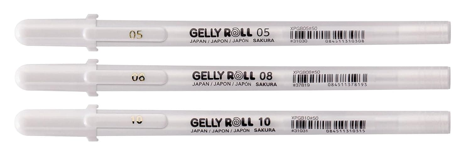 Sakura Gelly Roll Basic White Gel Pen Set of 3, Assorted Sizes | Opaque Pens for Highlights, Drawing & Crafts thumbnail 4