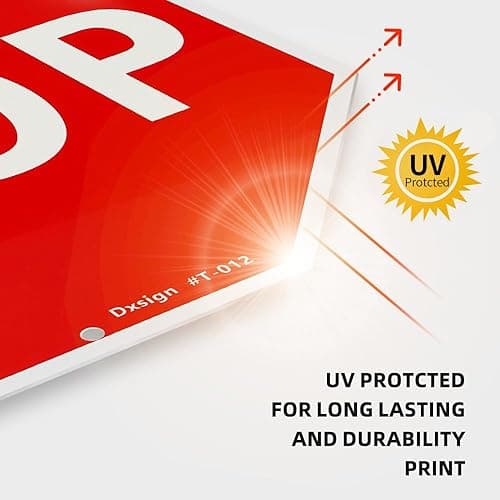 Red STOP Sign Wall Art, 12x12 Inch Aluminum, UV Printed, Street Style Decor, Garage & Man Cave, Safety Traffic Symbol, Indoor & Outdoor Decorative - Red Stop Sign thumbnail 2