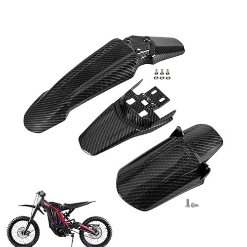 JXMOTO Surron Front-Rear Shock-Rear Fender Set Imitation Carbon Fiber Motorcycle Electric Dirt Bike Off-Road Shock Absorber Mudguard Fender Mud Guard for Light Bee Sur Ron S/X Segway X160 / X260 - Image 1