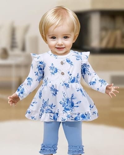 Baby Girl Clothes Toddler Girl Outfits Ruffle Shirt Pants Cute Infant Outfit Set Baby Girl Fall Winter Clothes thumbnail 2