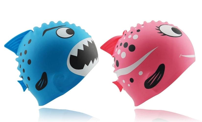 STARTSMART Kids Fun Silicone Swim Cap for Boys and Girls - Sharks & Minnows by Start Smart - Image 1