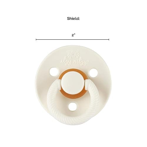Itzy Ritzy Natural Rubber Newborn Pacifiers (Set of 2) – Baby Pacifiers with Cherry-Shaped Nipple & Large Air Holes for Added Safety; Set of 2 Binkies in Coconut & Toast (Ages 0 – 6 Months) thumbnail 2