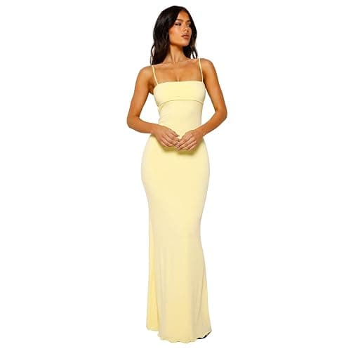 VANCOL Women's Cutout Backless Maxi Dress Sexy Sleeveless Tight Slip Spaghetti Strap Long Dresses thumbnail 4