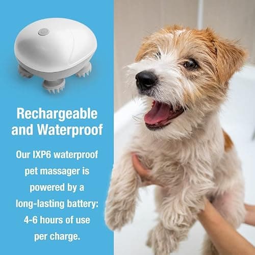 Tilcare Handheld Pet Massager for Dogs and Cats Electric Cat and Dog Massage Tool - Head and Back Scratcher for Relieving Tension, Tight Muscles and Stiffness with Four Rotating Massage Heads thumbnail 6