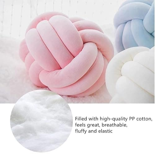 PUXU Knot Pillow Ball,Round Decorative Throw Pillow (Pink,8.5in) | Children Room Decoration Plush Toys Calming Stress Relief Toy, Soft Plush, Cozy Decor for Bedroom, Sofa, Kids Playroom thumbnail 9