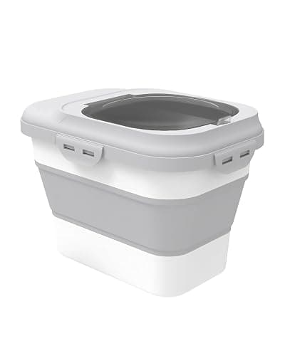 ANVS Dog Food Storage Container - Collapsible Dog Food Container with Airtight Lids, and Scoop,Dry Food For Dog, Cat and Other Pet Food (Grey, 10 lbs) thumbnail 7