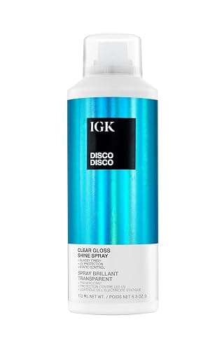 IGK Disco Disco Clear Gloss Hair Shine Spray, UV Protection, 5.3 Oz | Weightless Glassy Shine, Soft Non-Greasy Finish, Anti-Frizz Finishing Spray, Vegan + Cruelty-Free - Image 1