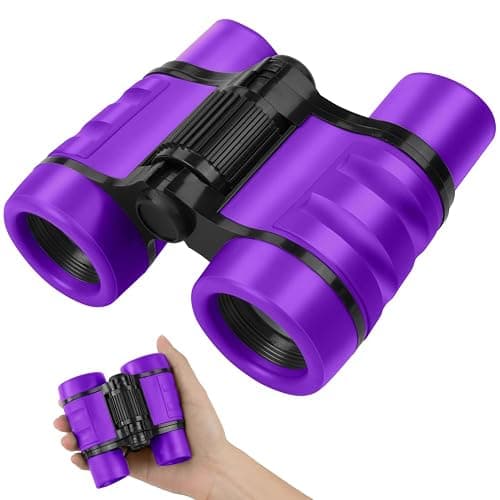 OSDUE Kids Binoculars, Outdoor Bird Watching Binoculars for Kids, Mini Compact Shockproof Binoculars Telescopic Toys for Kids with Glasses Cloth (Purple) thumbnail 8