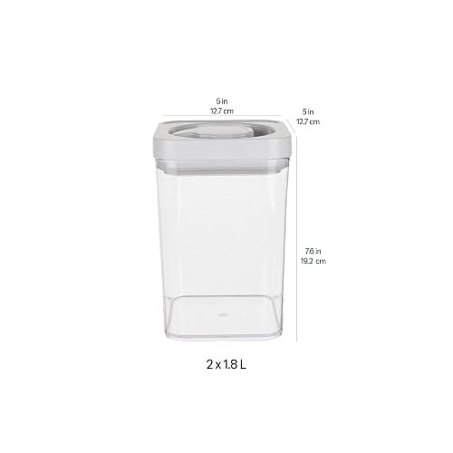 Amazon Basics Airtight Food Storage Containers, BPA Free, with Twist/Turn Lids, for Kitchen Pantry Organization, 10-Piece Square Set, Clear Plastic thumbnail 3