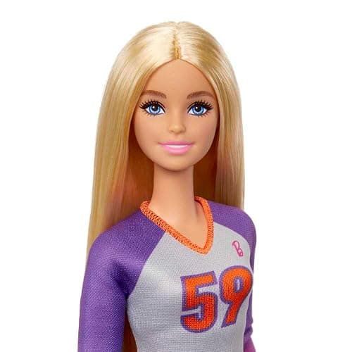 Barbie Careers Fashion Doll & Accessory, Made to Move Volleyball Player Wearing Removable Uniform with Ball, 22 Bendable Joints thumbnail 2