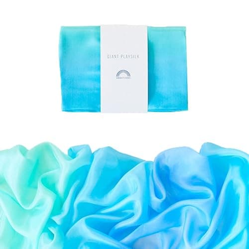 Sarah's Silks Giant Playsilk | 100% Silk Toy for Toddlers | Bright Colored Large Scarves for Fort Building and Pretend Play - Sea thumbnail 7