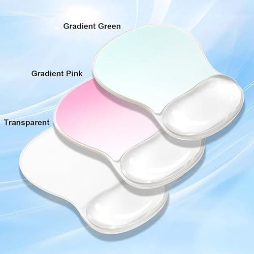 Gel Mouse Pad with Wrist Rest, Ergonomic Clear Mousepad Support, Cooling Pain Relief Mousepad with Non-Slip PU Base for Computer/Office/Home thumbnail 6