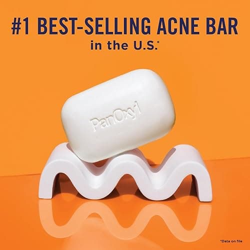 PanOxyl Acne Treatment Bar with 10% Benzoyl Peroxide, Maximum Strength Acne Bar for Face, Chest, and Back, Soap-Free Body Wash, Treats Acne Pimples, Whiteheads, Blackheads, pH Balanced, Vegan, 4 oz thumbnail 4