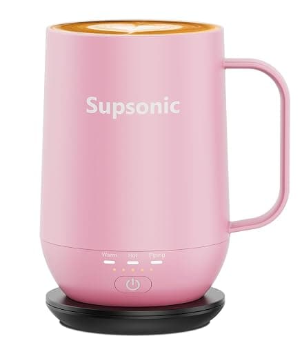 Supsonic - 16oz Self Heating Coffee Mug, Smart Heated Coffee Mug Faster Direct-Contact Heating Up to 149°F, Coffee Mug Warmer Set with Auto Shut-Off - Gifts for Men Women | S2 - Image 1