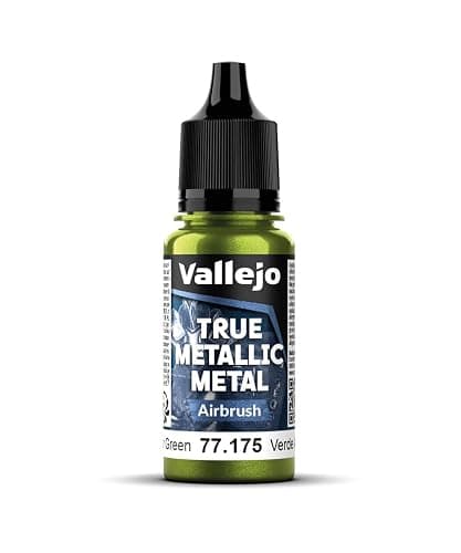 Vallejo - Amber Green Airbrush | True Metallic Metal TMM | Acrylic Colors for Painting Metal Effects on Fantasy, Historical, and Wargaming Miniatures | 18 ml (0.6 fl.oz.) - Image 1