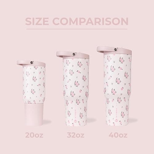 HydroJug Sport - Stainless Steel Tumbler with Straw, Vacuum Insulated, 32oz Leakproof Water Bottle, Ergonomic Design, Reusable, Dishwasher Safe, Rubber Base, Durable for Gym or Outdoors, Wildrose thumbnail 4