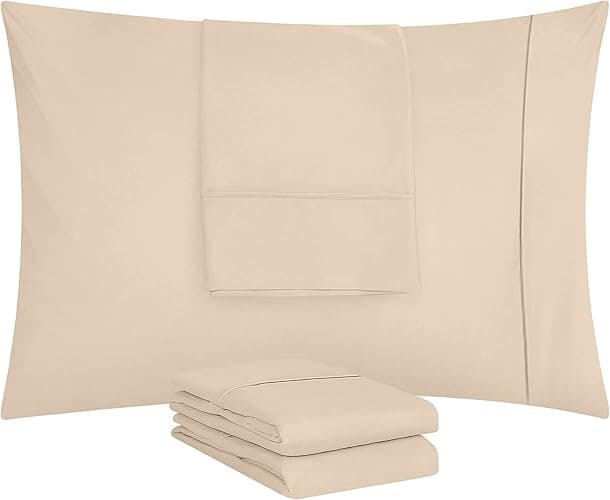 Utopia Bedding Queen Pillow Cases - 12 Pack - Envelope Closure - Soft Brushed Microfiber Fabric - Shrinkage and Fade Resistant Pillow Covers Queen Size 20 X 30 Inches (Queen, Beige) thumbnail 6