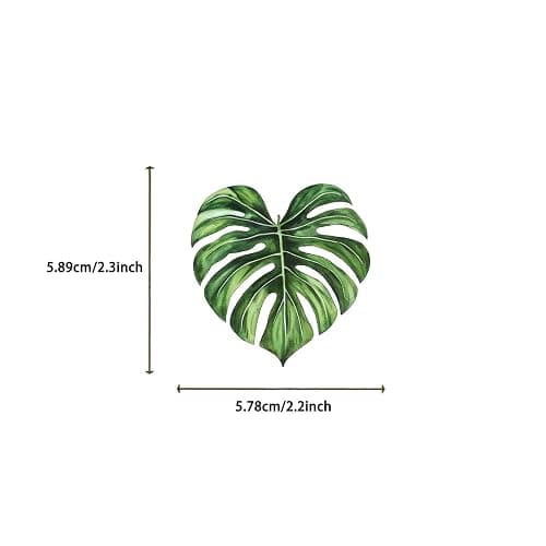50PCS Transparent Leaf Stickers Pack,Aesthetic Nature Plant Decor for Laptop Gifts for Kids Teens Adults Waterproof Vinyl PET Nature Stickers for Notebook Phone Bike Party Favors (Green) thumbnail 3