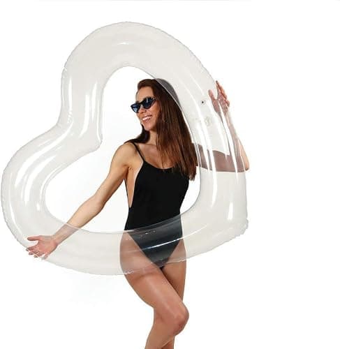 The Original Heart Pool Floats for Adults by LOTELI – Thicker & Stronger – Large Inflatable Pool Floats for Parties Bachelorette Wedding Float – River Lake Beach Raft - Durable & Easy to Inflate - Clear - 1 Pack thumbnail 9