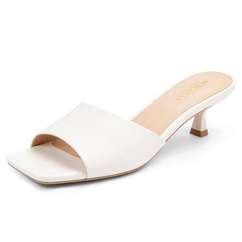 AprCoco Women Kitten Heels Sandals Low Heels Square Open Toe One Band Slip-On Heeled Mules Comfortable Dressy Vacation Sandals - Image 1