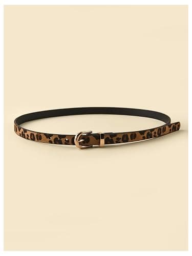 Verdusa Women's Leopard Print Belts PU Leather Waist Belts thumbnail 2
