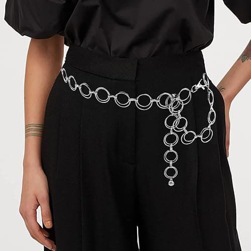 HIQUACC Women's Chain Belt Metal Waist Belt Chunky Belly Link Belt thumbnail 7