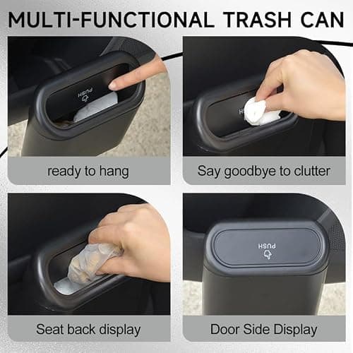 Mini Auto Dustbin Garbage Organizer, Car Trash Can with Lid, Car Garbage Trash Can Storage for Front Back Seat Accessories (1PCS) thumbnail 5