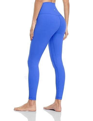 HeyNuts Essential Leggings, High Waisted Compression Soft Pants Workout Athletic Yoga Pants 25" - Medium - Dazzling Blue - Image 1