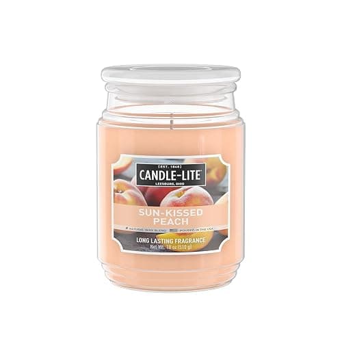 Candle-lite Scented Candles, Sun-Kissed Peach, 18 oz Jar, Proudly Poured in The USA, Aromatherapy Candle, Single-Wick with 110 Hours of Burn Time, Perfect for Creating an Inviting Ambiance - Image 1