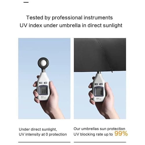 Mini Travel Umbrella With Case, Compact UV Protection for Sun and Rain, Lightweight Windproof Umbrella for Women, Men, Kids (Pink) thumbnail 7