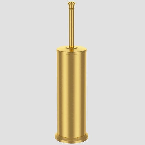 Brass Toilet Brush and Holder，Long Handled Gold Toilet Brush for Bathroom，Stainless Steel Heavy Duty Toilet Bowl Brush,Removable Inner Bowl,Deep Cleaning Dense Bristles Cleaner Brush -Space Saving thumbnail 8