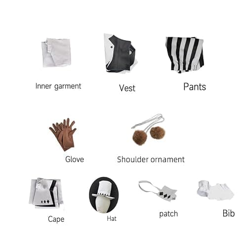 TFRVMA Nikolai Cosplay Costume Nikolai Cosplay Outfit Nikolai Uniform Cape With Wig Full Set Halloween - White - Small thumbnail 6