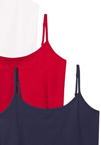 Amazon Essentials Women's Slim-Fit Camisole, Pack of 4 - X-Small - Black/Navy/Red/White thumbnail 6