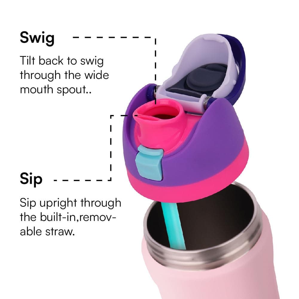 900ml Insulated Stainless Steel Water Bottle with Straw for Outdoor Sports Travel BPA Free Leakproof Car Bottles … (Rose Quartz) thumbnail 6