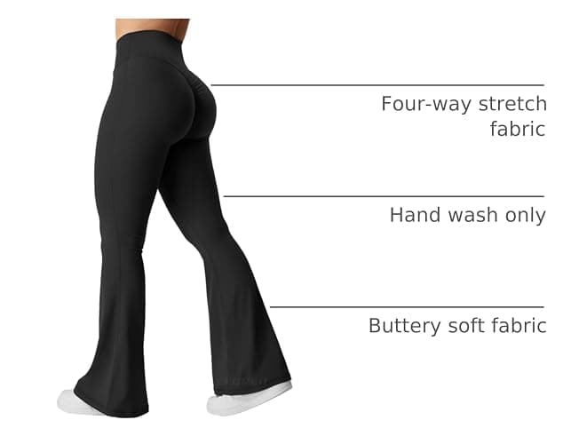 YEOREO Kalie Flare Scrunch Leggings for Women V Cross Waist Bell Bottom Yoga Pants Tummy Control Bootcut Workout Leggings thumbnail 4