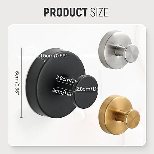Suction Cup Hooks for Wreaths on Glass, 2025 New No Drill Suction Cup Hooks for Shower Hanging Towels, Suction Cup Wreath Hanger Holder for Glass Window Door Bathroom Mirrors (1, Gold) - 1 - Gold thumbnail 3