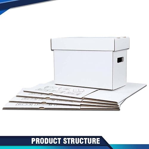 PIT66 5 Pcs Comic Book Storage Boxes, Holds 150-175 Comics Each, Collapsible, Stackable, Moistureproof, White, 15.83"L x 11.42"W x 7.87"H thumbnail 4