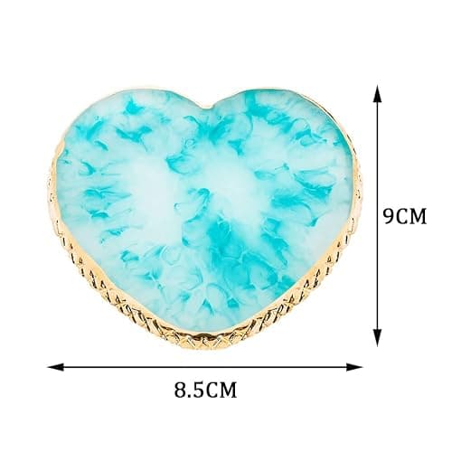 2 Pcs Resin Nail Art Palette Set, Pink, Gold Edge | Nail art painting, smooth resin surface, mixed color palettes, easy to clean, nails arts display Board thumbnail 3