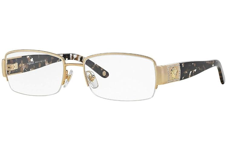 Versace VE 1175B Eyeglasses w/Gold Frame and Non- 53 mm Diameter Lenses, - Image 1