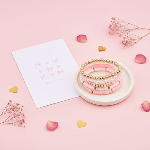 LANGASQUE Birthday Gifts for Women Teen Girls, Happy Birthday Gift Baskets for Women, Coquette Pink Bow Glass Cup Gift Box Set, Chrismas Gifts for Daughter Sister Wife Girlfriend Mom thumbnail 3