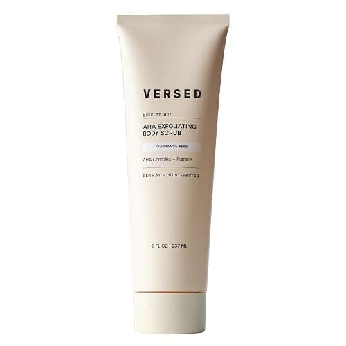 VERSED Buff It Out AHA Exfoliating Body Scrub | Fragrance Free, 8 Oz | Smooths rough, bumpy skin and brighten dullness with glycolic & lactic acids - Image 1