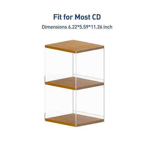 AREAJD Retro Walnut-colored MDF CD Holder Desk Rack Organizer, Cute Holds 30 CD Case, Cd Holder Stand, CD Storage/Shelf/Tower/Stand Dollar, Fit for Theatre Room thumbnail 6