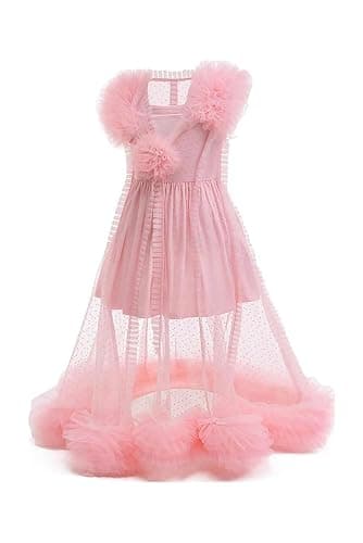 Yulefly Glinda Costume Girls Pink Dress Set Glinda Wand Crown Dress Up Party Halloween Costumes thumbnail 3