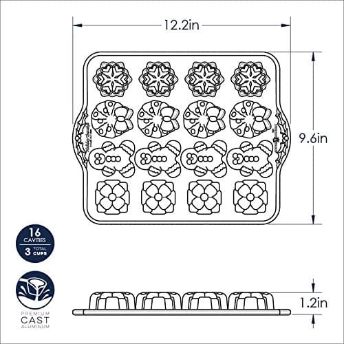 Nordic Ware Holiday Teacakes Cakelet, 3 Cup Capacity, Silver thumbnail 3