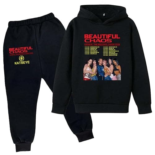CCHZYSKO Katseye Hoodie Suit Girls/Boys Hooded&Pant Casual Pockets Sweatshirt for Long Sleeve Suit Chaos Tour Fan Joggers Set - Image 1