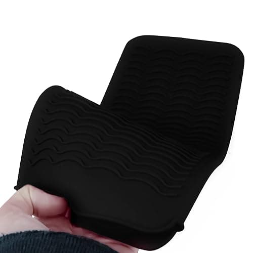 1Pack Silicone Heat Resistant Mat Pouch for Hair Straightener, Curling Iron, Flat Iron and Hot Hair Tools Black thumbnail 4